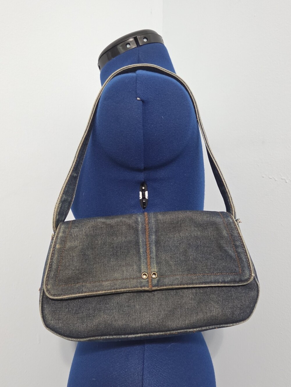Vintage Grunge Denim Shoulder Bag